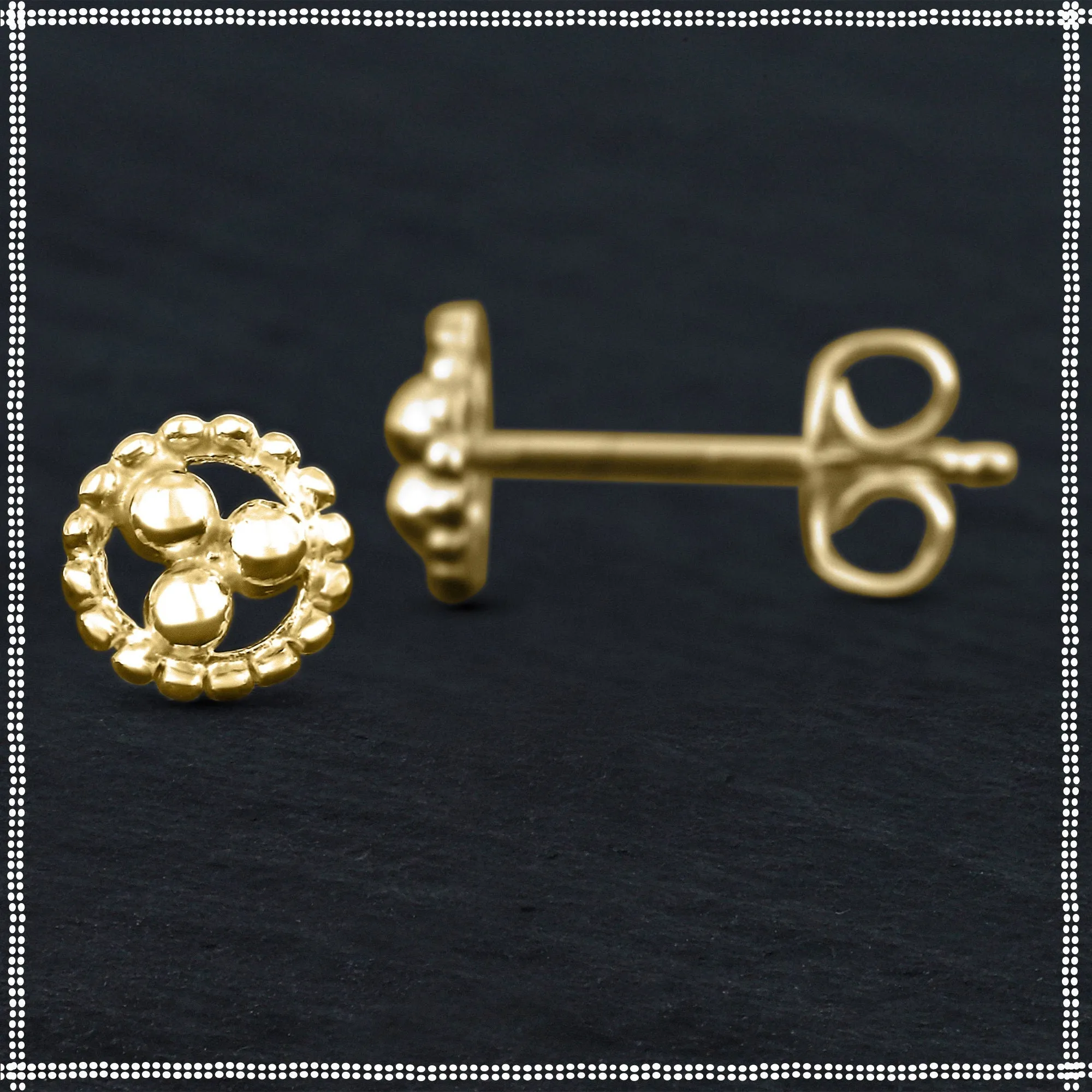 14k Gold Small Stud Earrings | Celestial