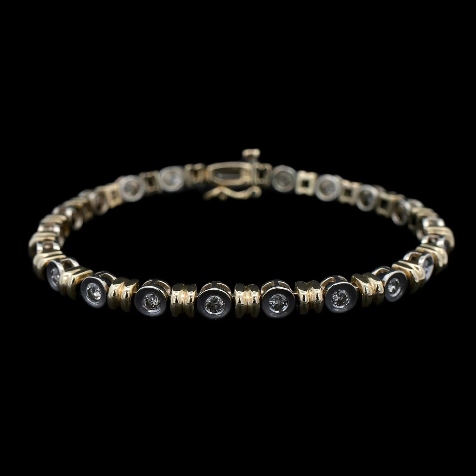 14K Two-Tone Gold Estate Diamond Bracelet