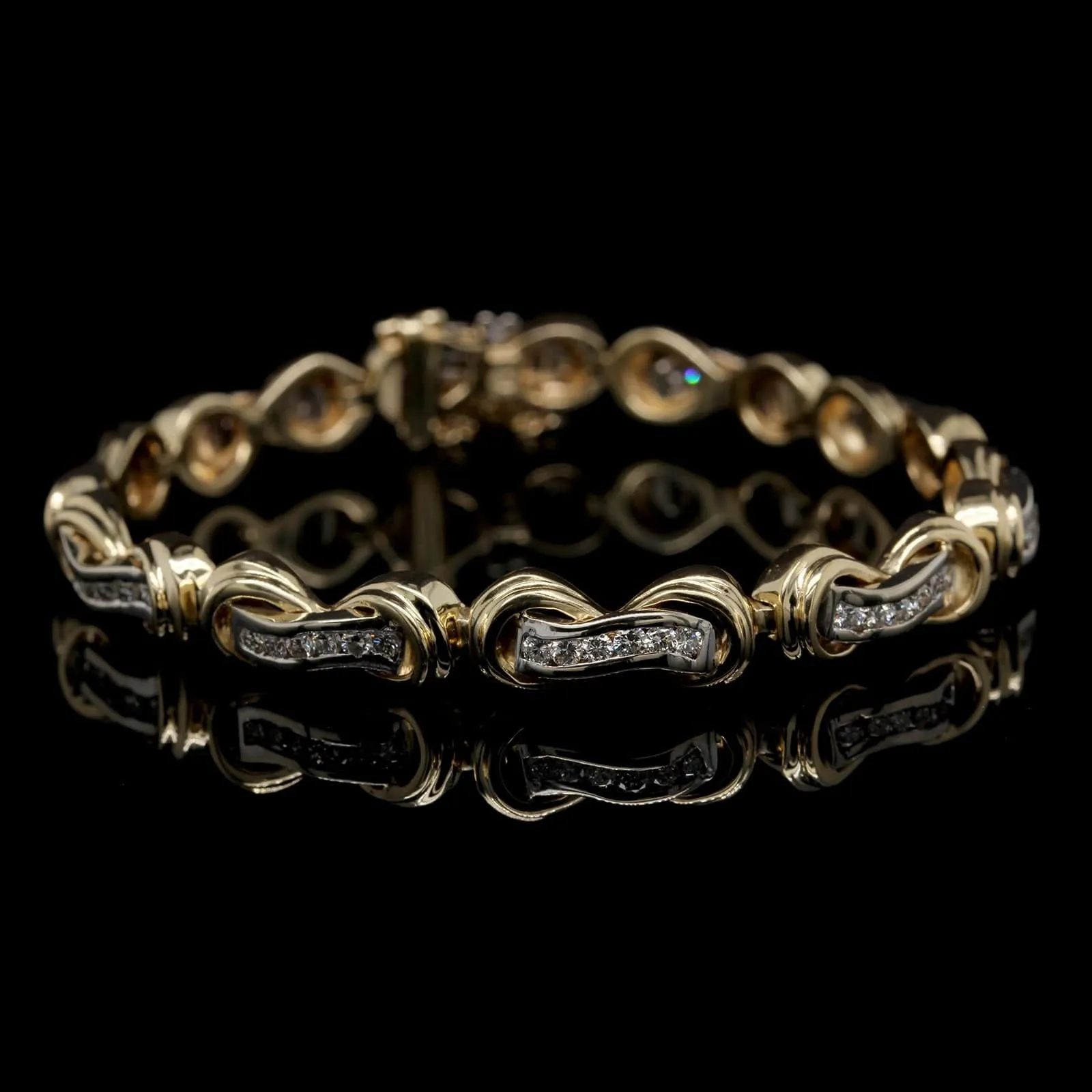 14K Two-tone Gold Estate Diamond Bracelet