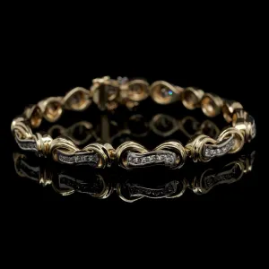 14K Two-tone Gold Estate Diamond Bracelet