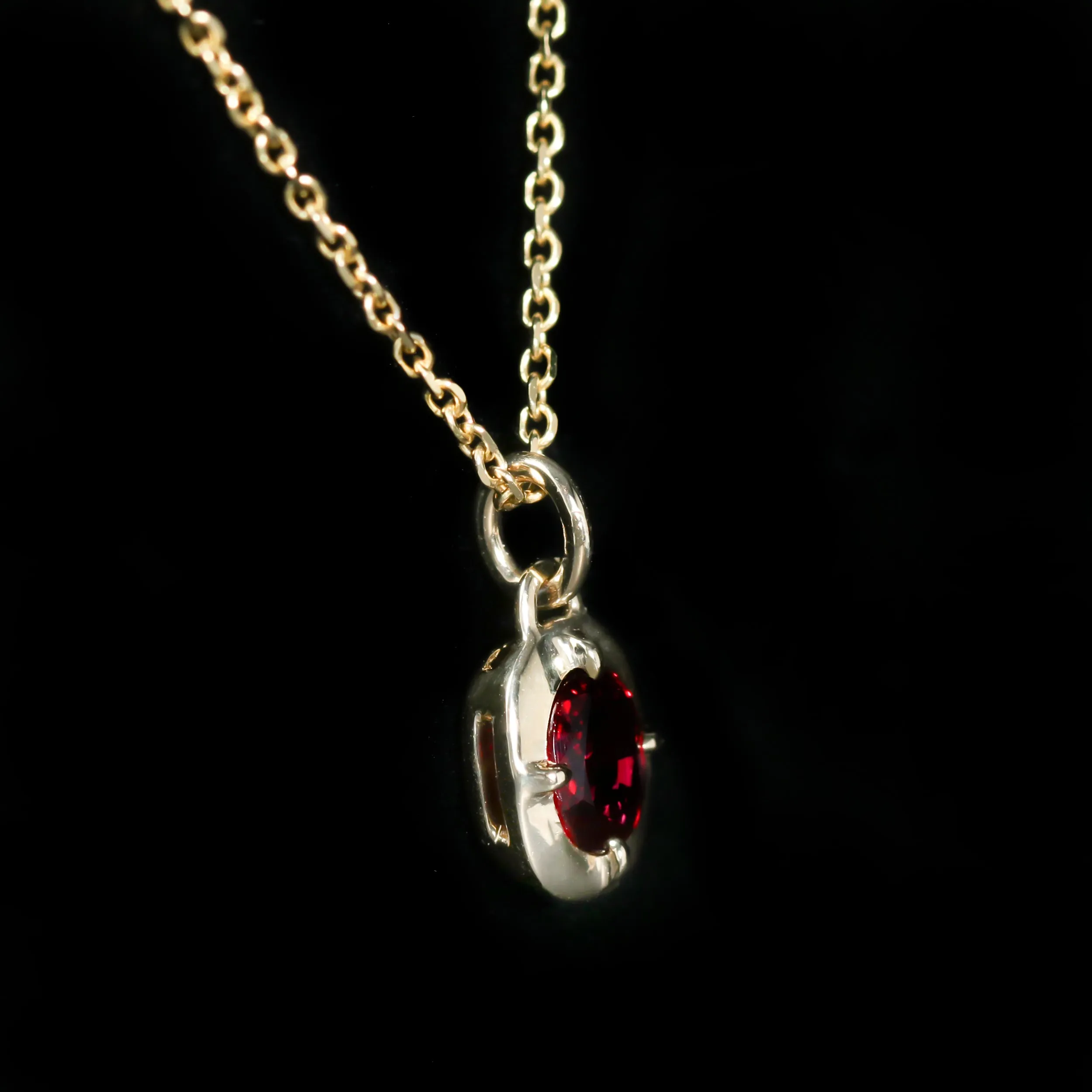 14K Yellow Gold 0.40 Carat Oval Cut Ruby Charm/Pendant