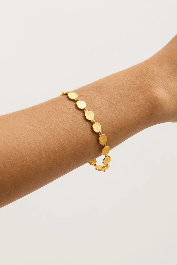 18k Gold Vermeil Woven Light Coin Bracelet