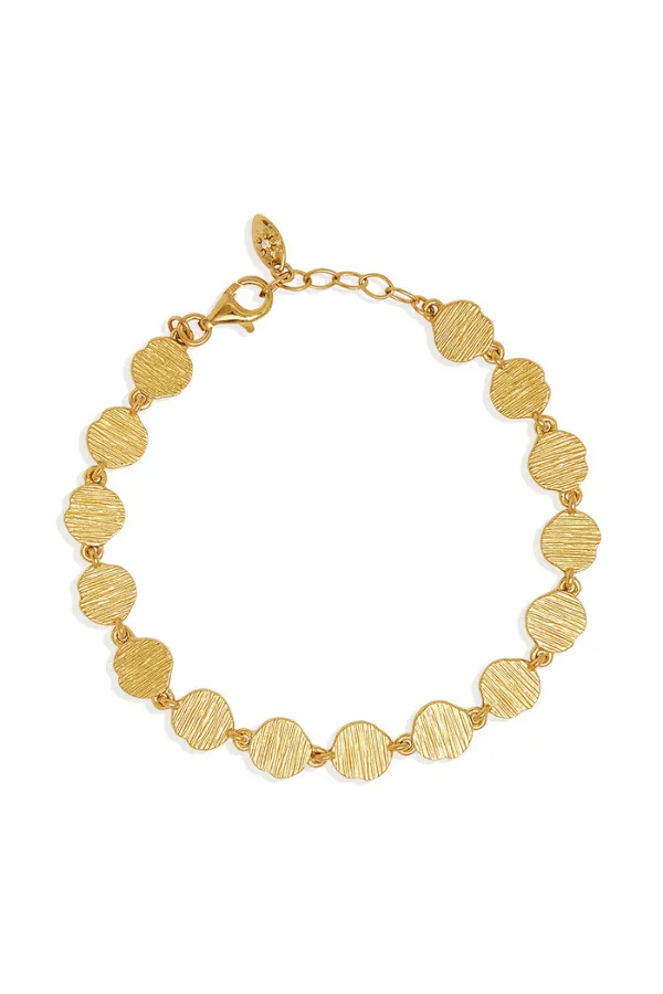 18k Gold Vermeil Woven Light Coin Bracelet