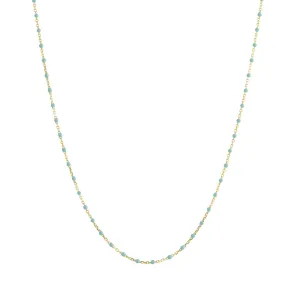 18" Turquoise Tiny Dot Chain Necklace