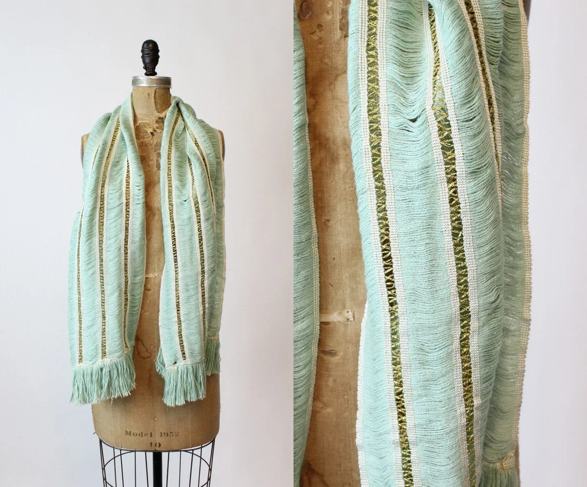 1950s gold and pistachio scarf | new fall