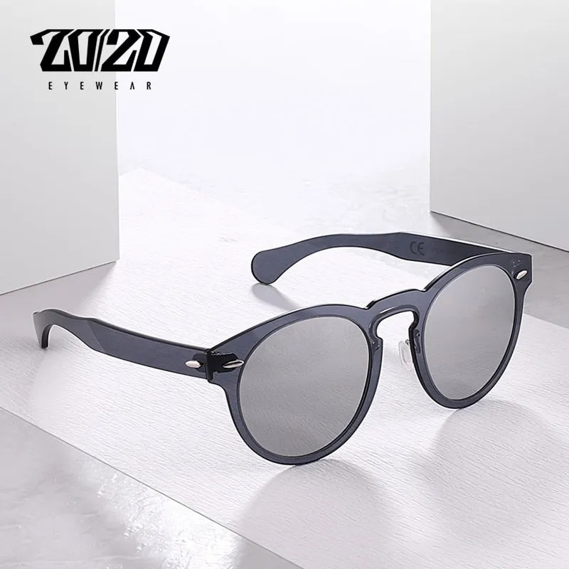 20/20 Full Rim Polarized Unisex Sunglasses Round Flat Lenses Pc1610