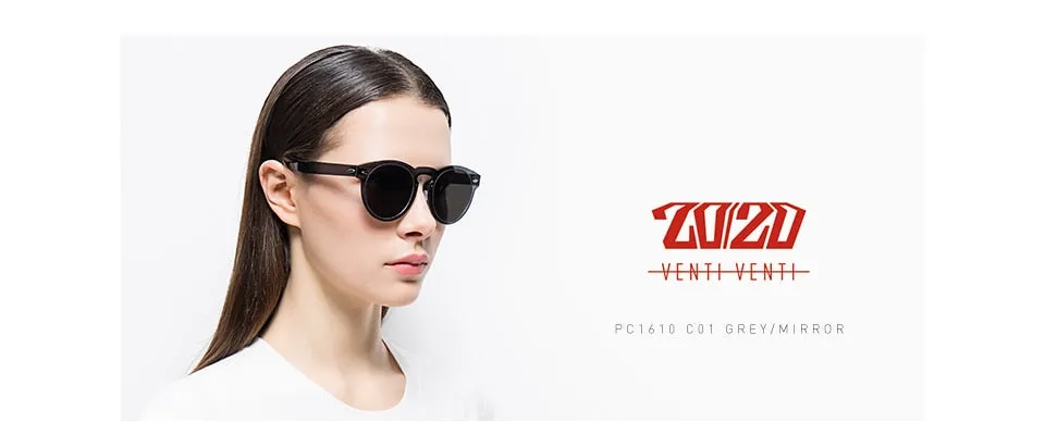 20/20 Full Rim Polarized Unisex Sunglasses Round Flat Lenses Pc1610