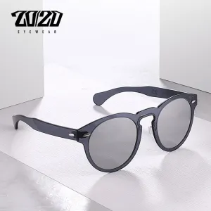 20/20 Full Rim Polarized Unisex Sunglasses Round Flat Lenses Pc1610