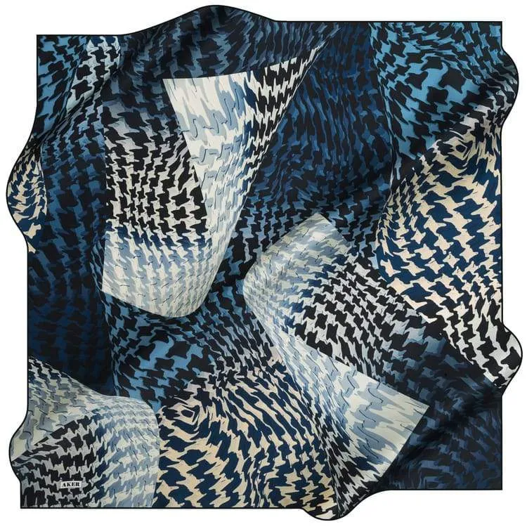 Aker Hounds-tooth Square Silk Scarf No. 22