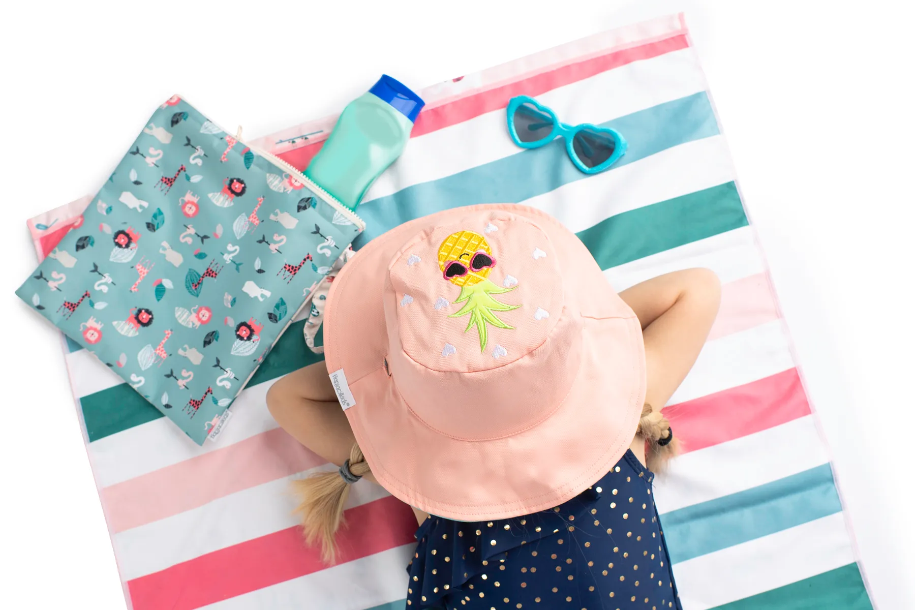 Baby/kids Reversible Sun Hat - Flamingo | Pineapple