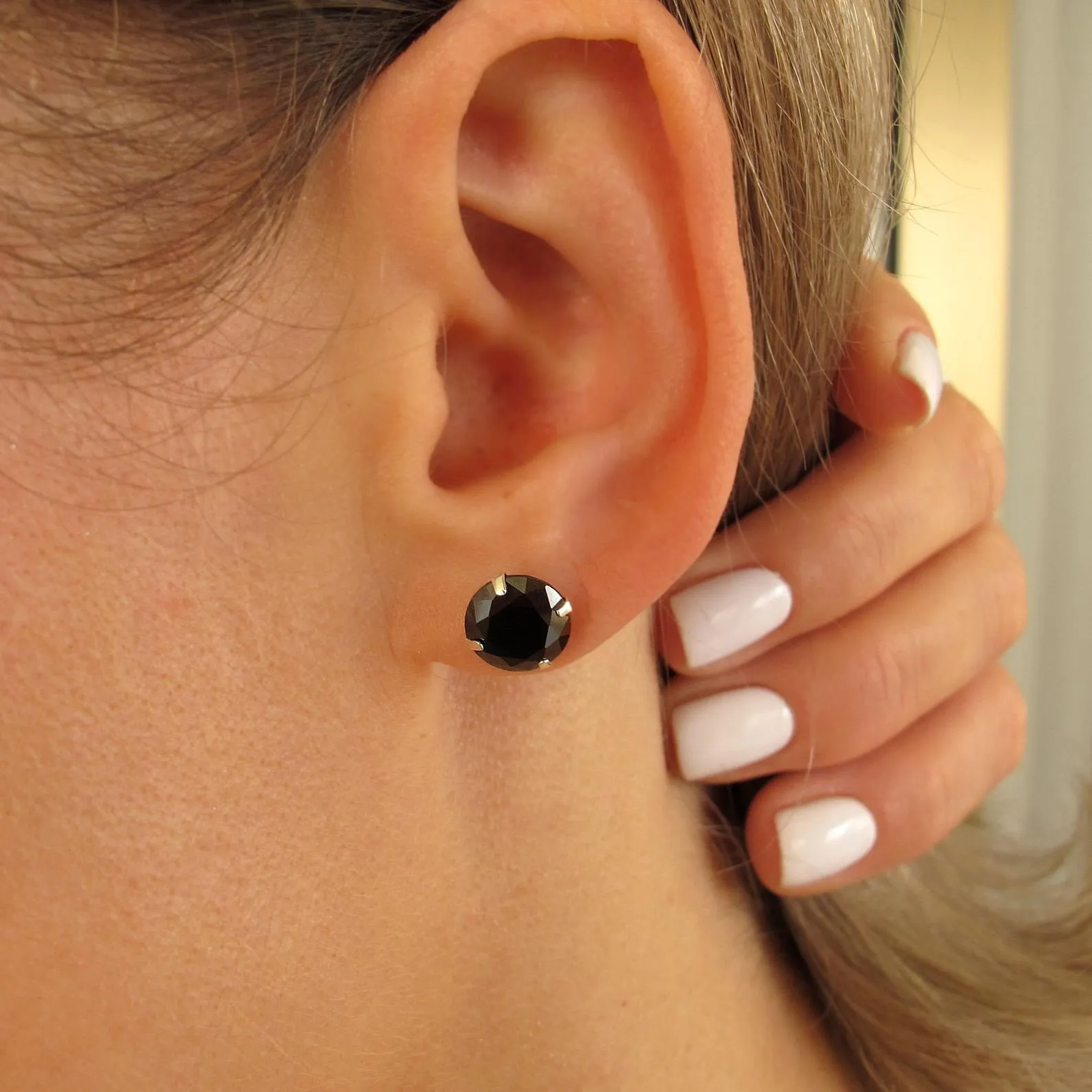 Black Onyx Round Studs