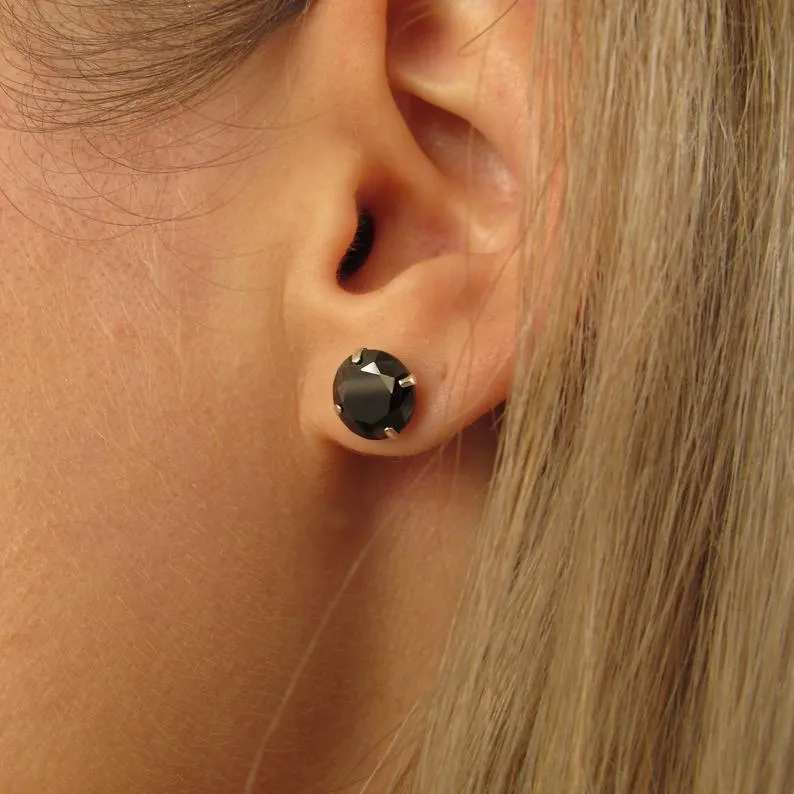 Black Onyx Round Studs