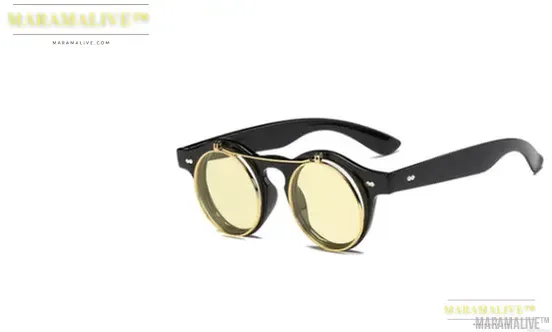 Black Retro SteamPunk Sunglasses