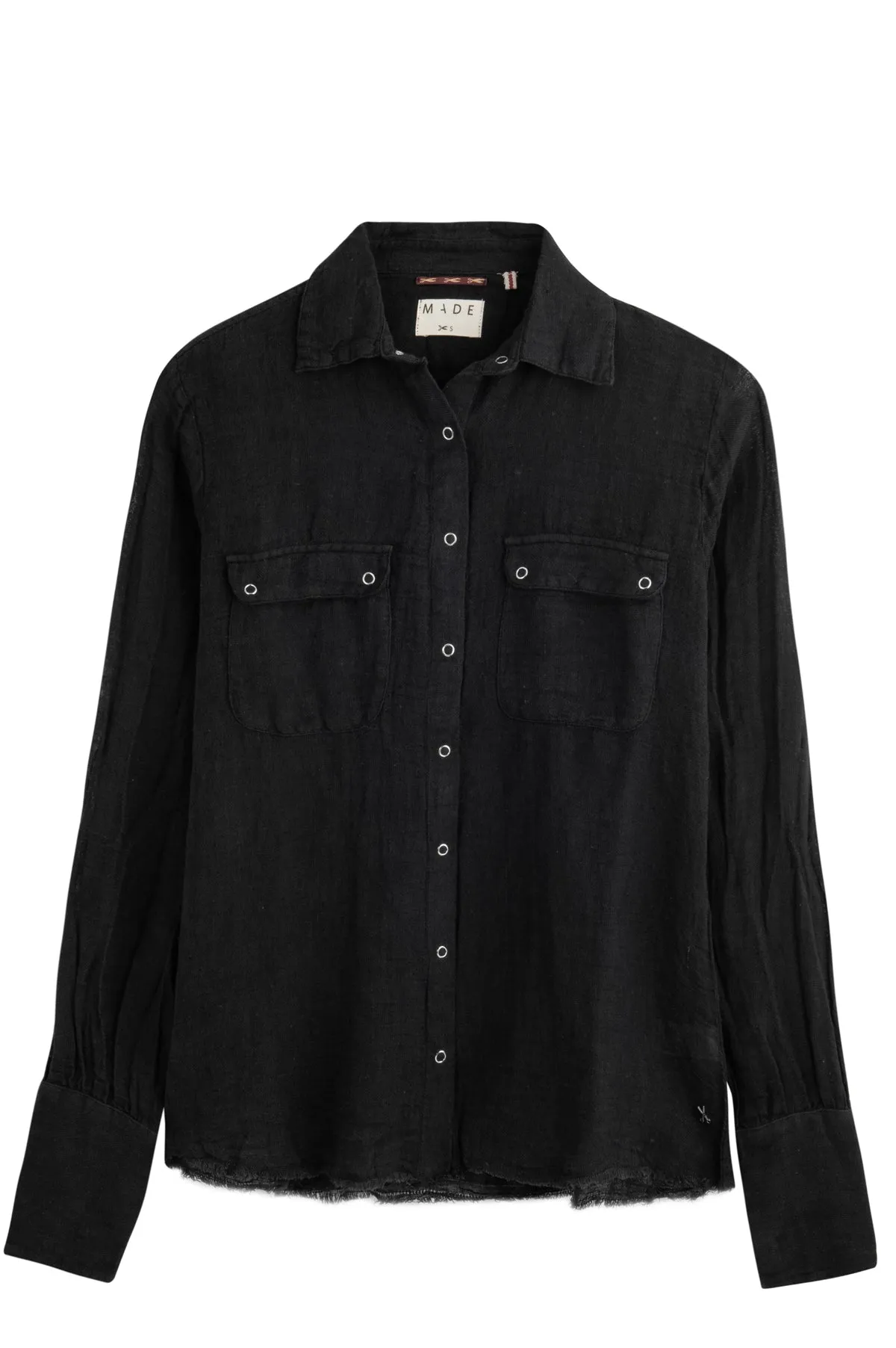 Black Slub Gauze Shirt