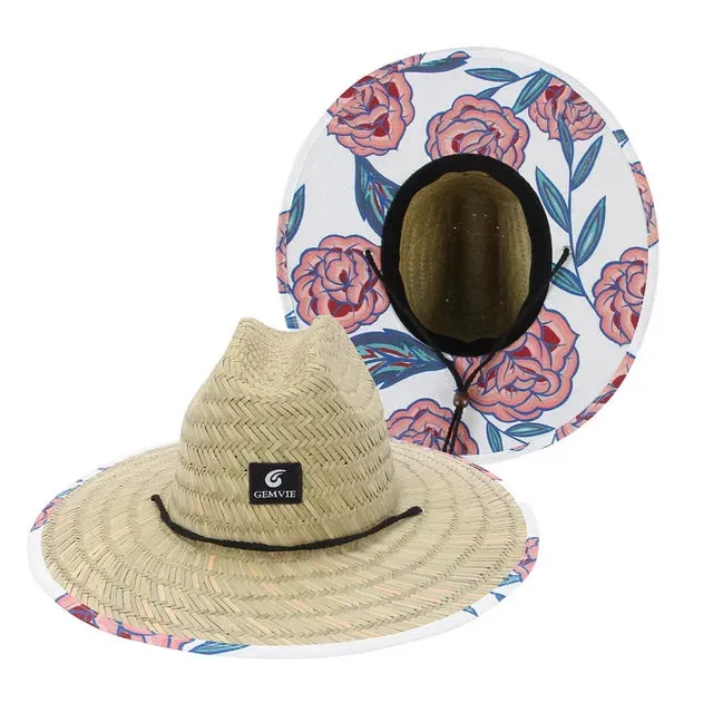 Boho Style Lifeguard Straw Sun Hat Women's Beach Fashion Accessory