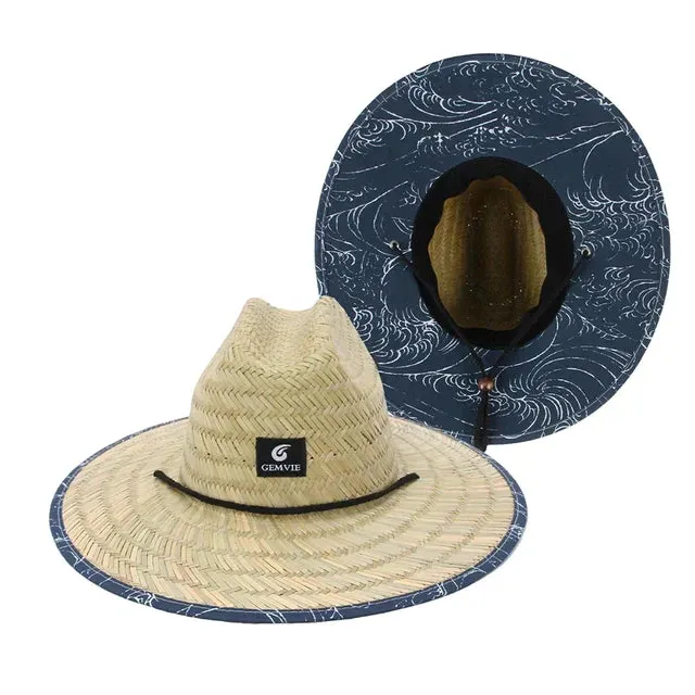 Boho Style Lifeguard Straw Sun Hat Women's Beach Fashion Accessory