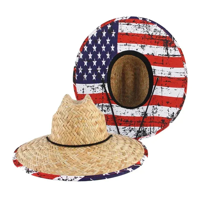 Boho Style Lifeguard Straw Sun Hat Women's Beach Fashion Accessory