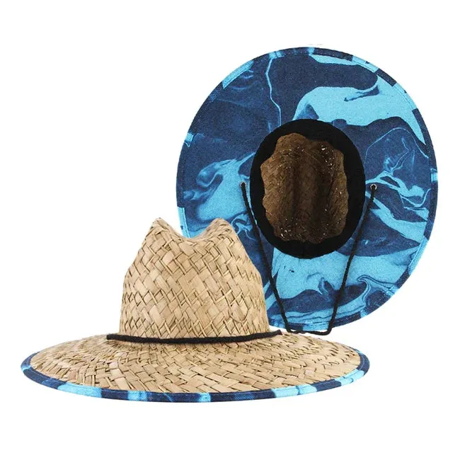 Boho Style Lifeguard Straw Sun Hat Women's Beach Fashion Accessory