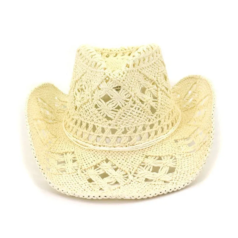 Breathable Hand-woven Summer Straw Cowboy Hats