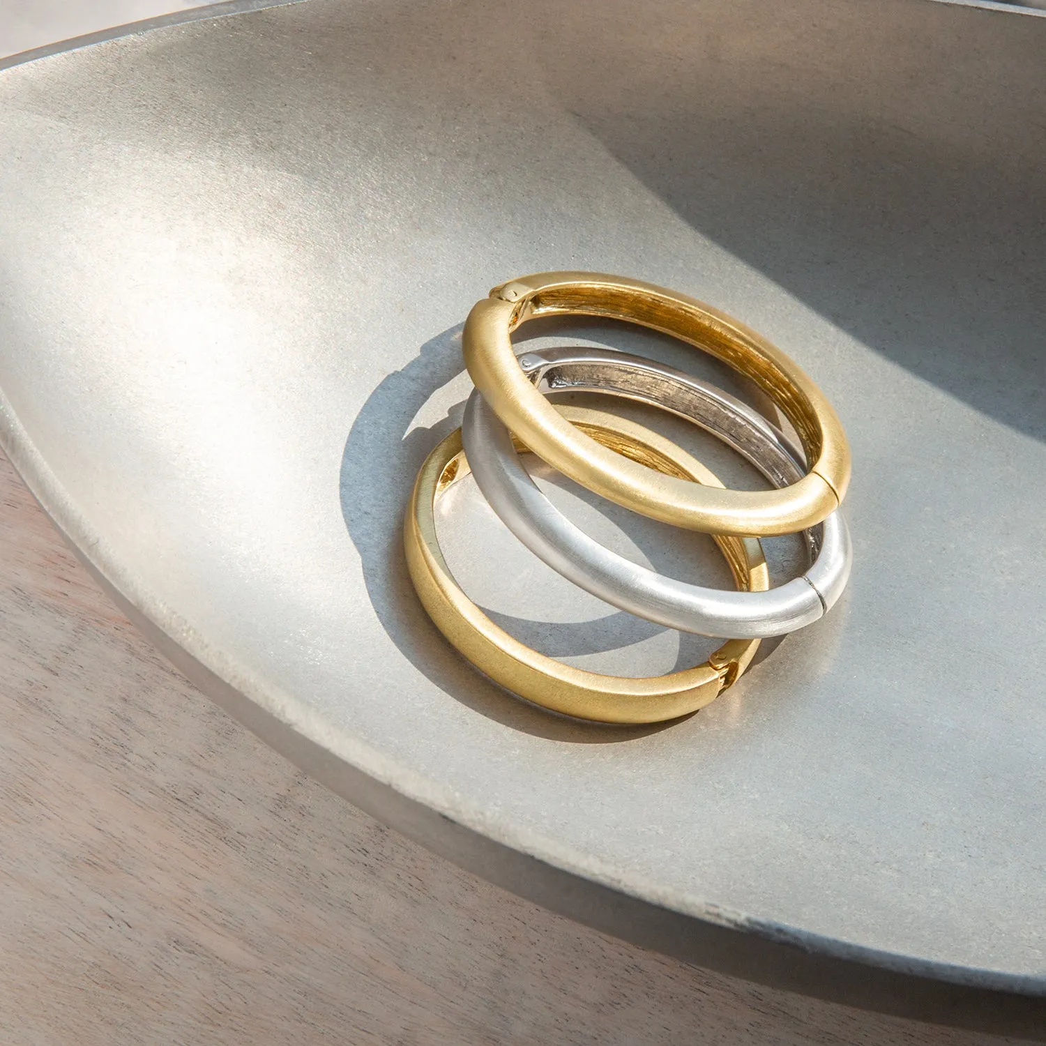 brushed metal bangle