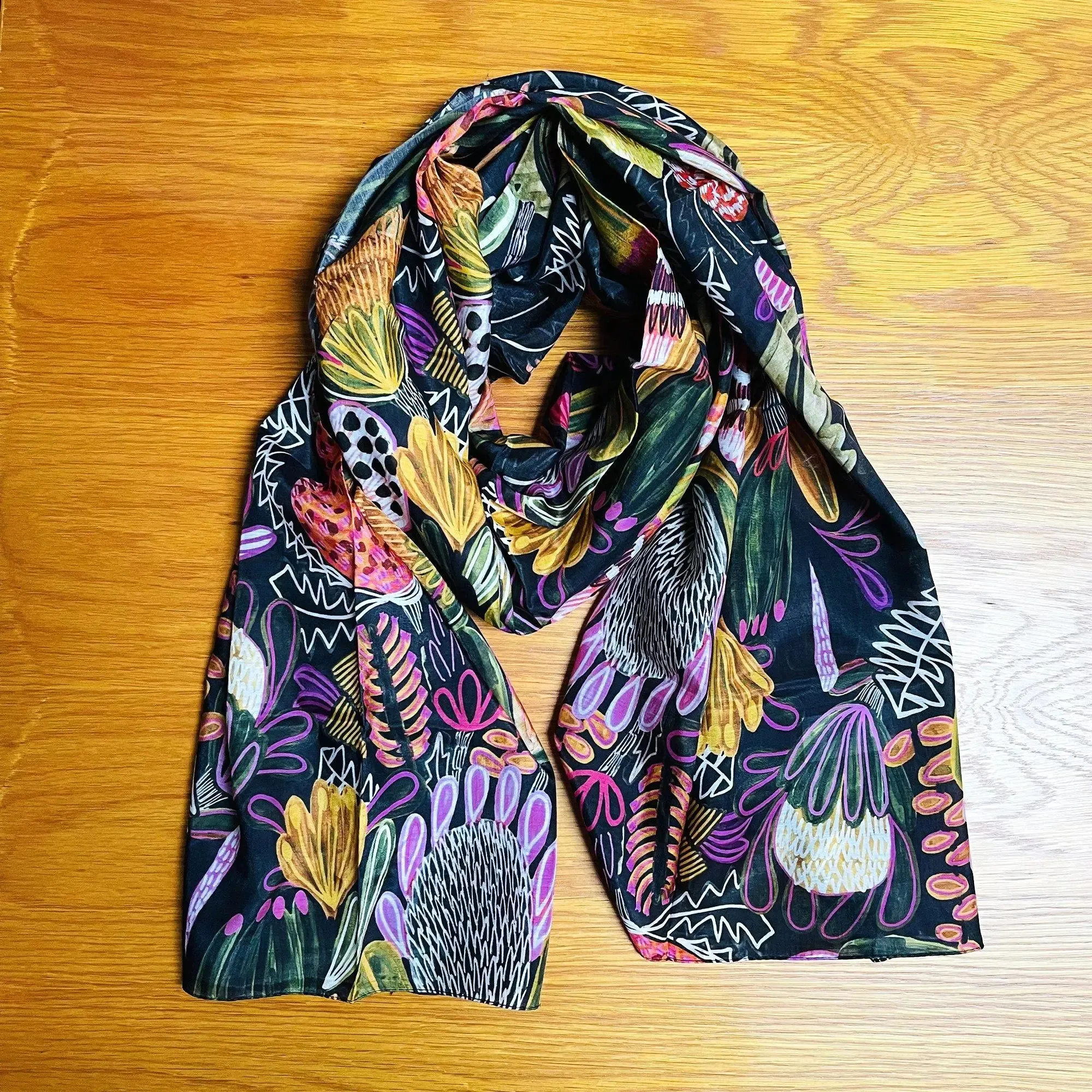 Bush Banksia Silk Scarf