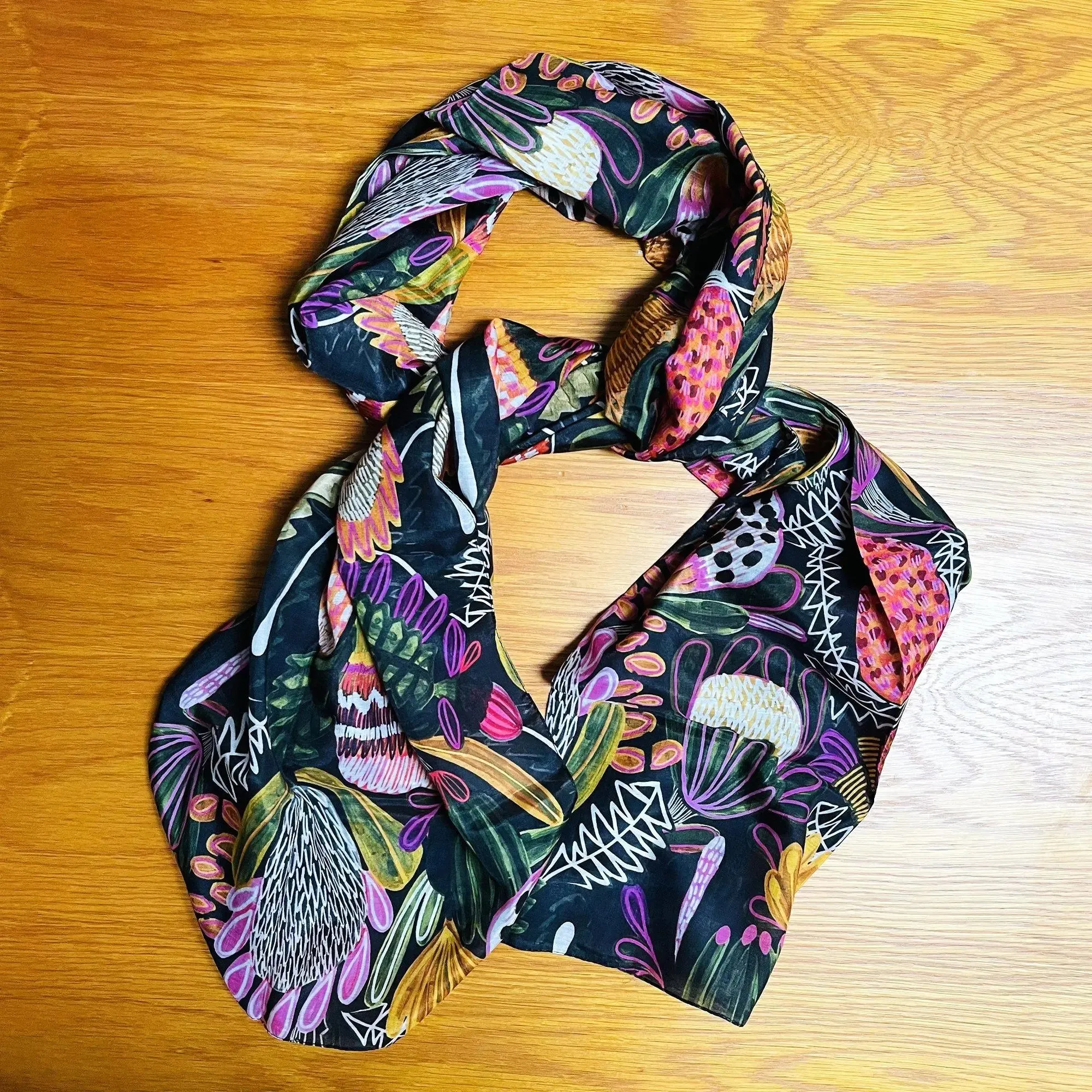 Bush Banksia Silk Scarf