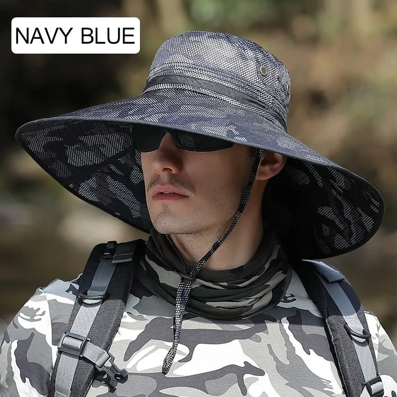 Camouflage Bucket Hat with Extra Wide Brim