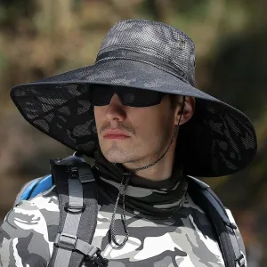 Camouflage Bucket Hat with Extra Wide Brim