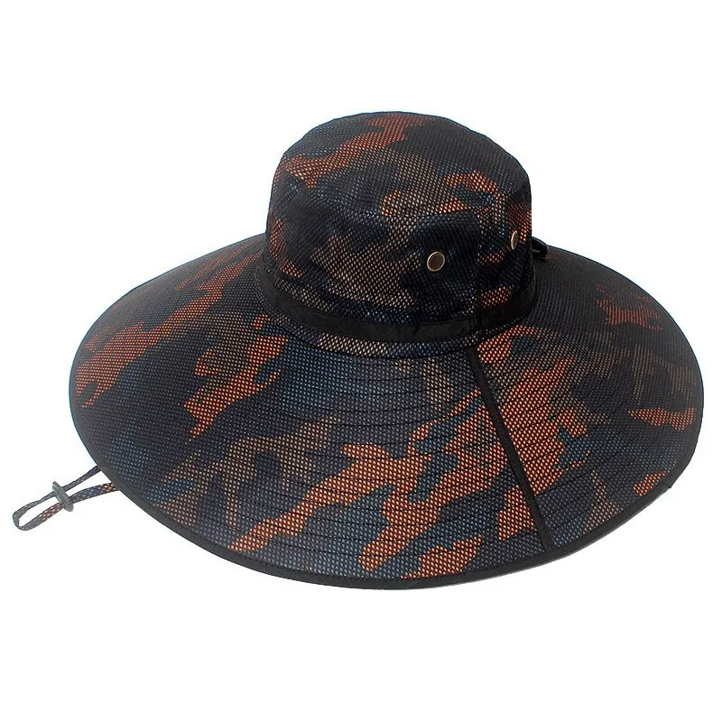 Camouflage Bucket Hat with Extra Wide Brim