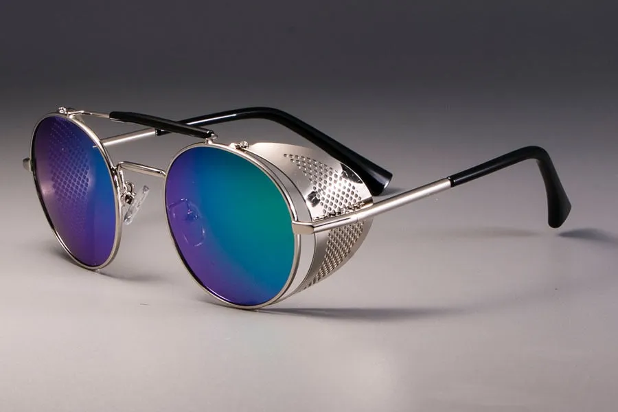 CCspace Unisex Full Rim Round Alloy Frame Steampunk Sunglasses ZML14