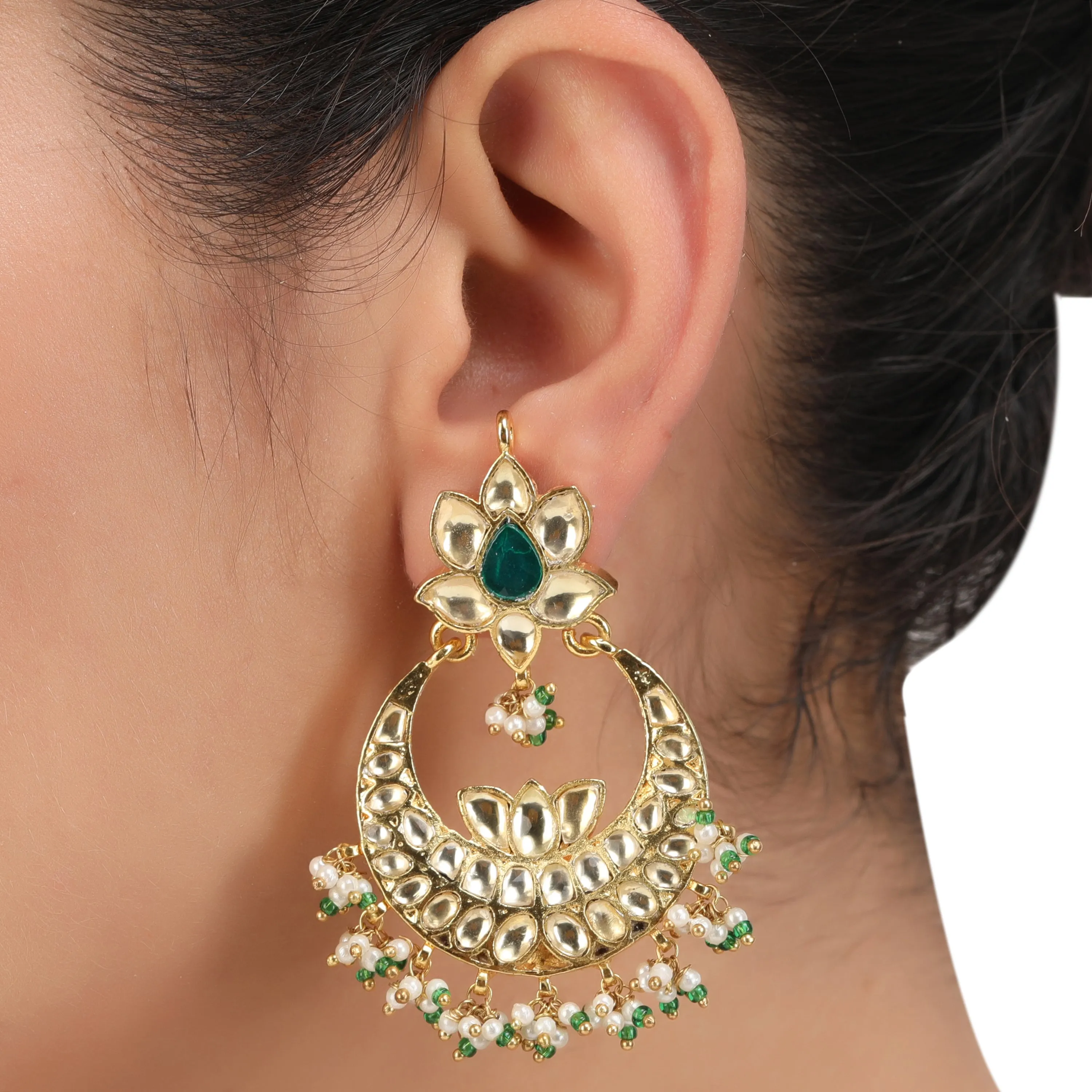 CHANDA KUNDAN MISHI EARRING