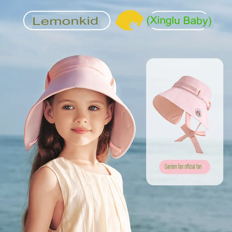 children's sun protection hat summer anti-UV beach baby sun hat boys and girls fisherman hat