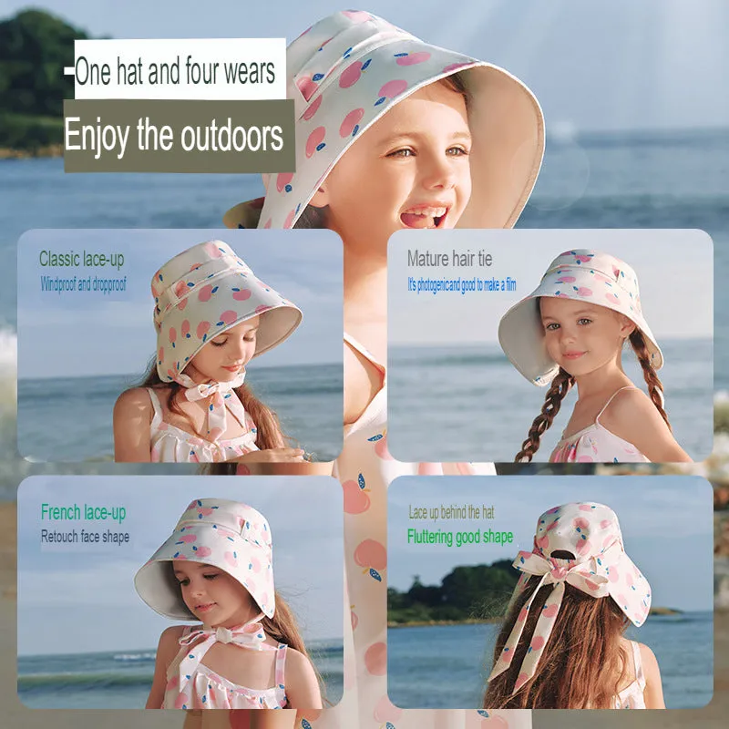 children's sun protection hat summer anti-UV beach baby sun hat boys and girls fisherman hat