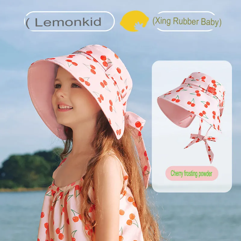 children's sun protection hat summer anti-UV beach baby sun hat boys and girls fisherman hat