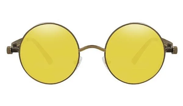 Classy Men Yellow Round Vintage Sunglasses