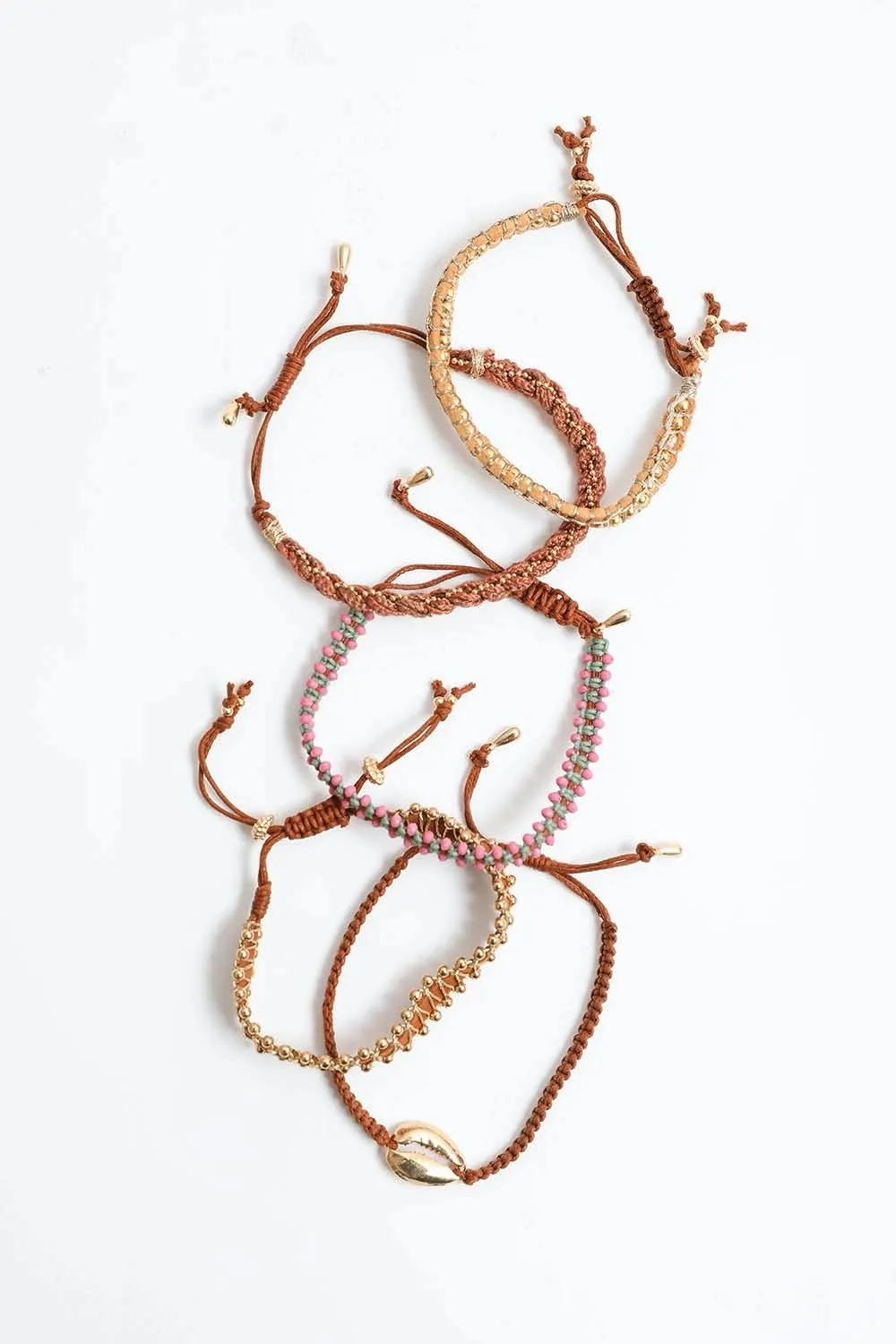 Coastal Woven Bracelet Set - Gold