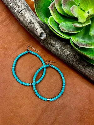 Crockett Large Turquoise Beaded Earrings