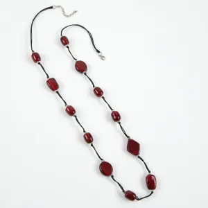 Dante Red bead long necklace