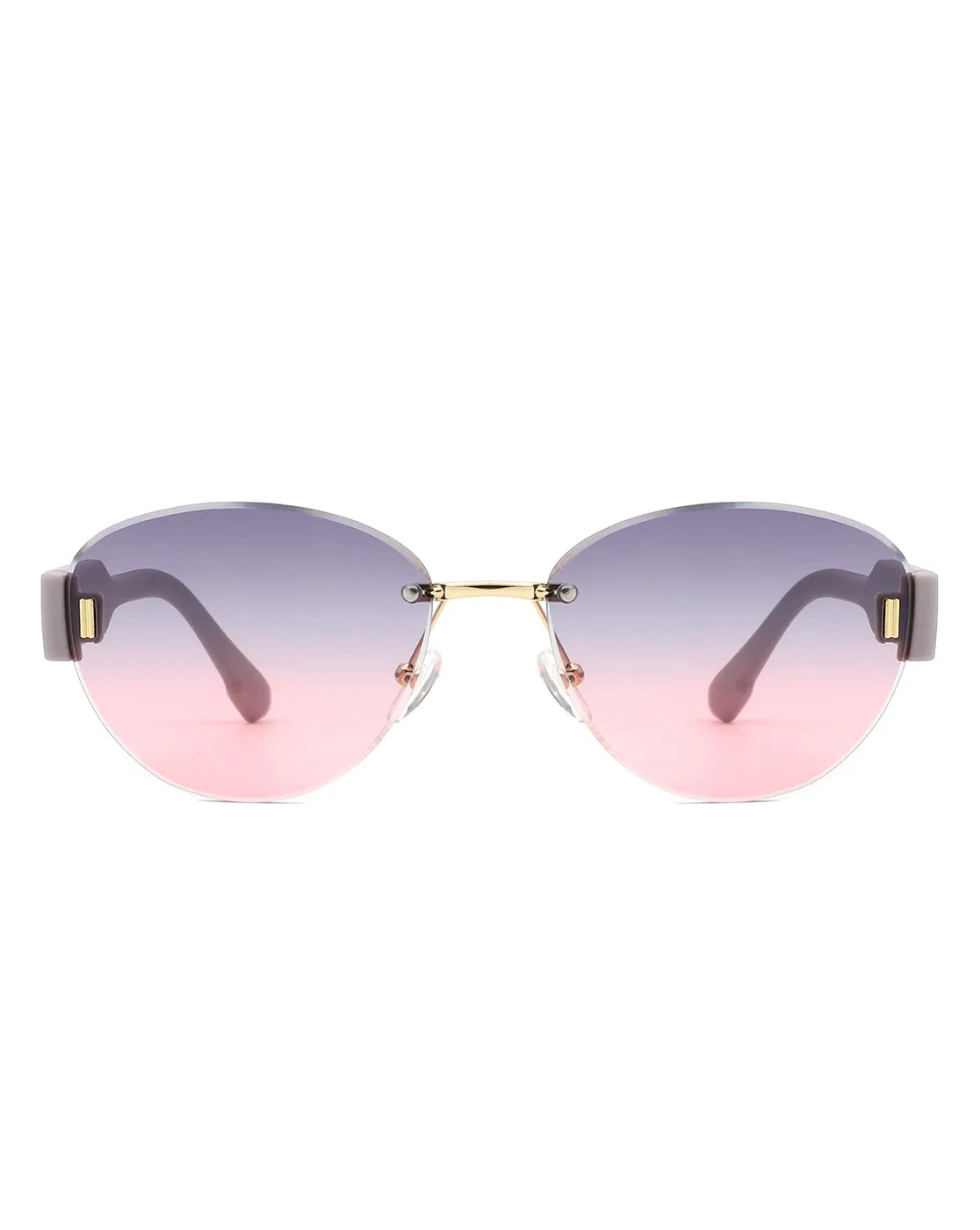 Dastriana - Round Chic Tinted Oval Frame Women's Sunglasses