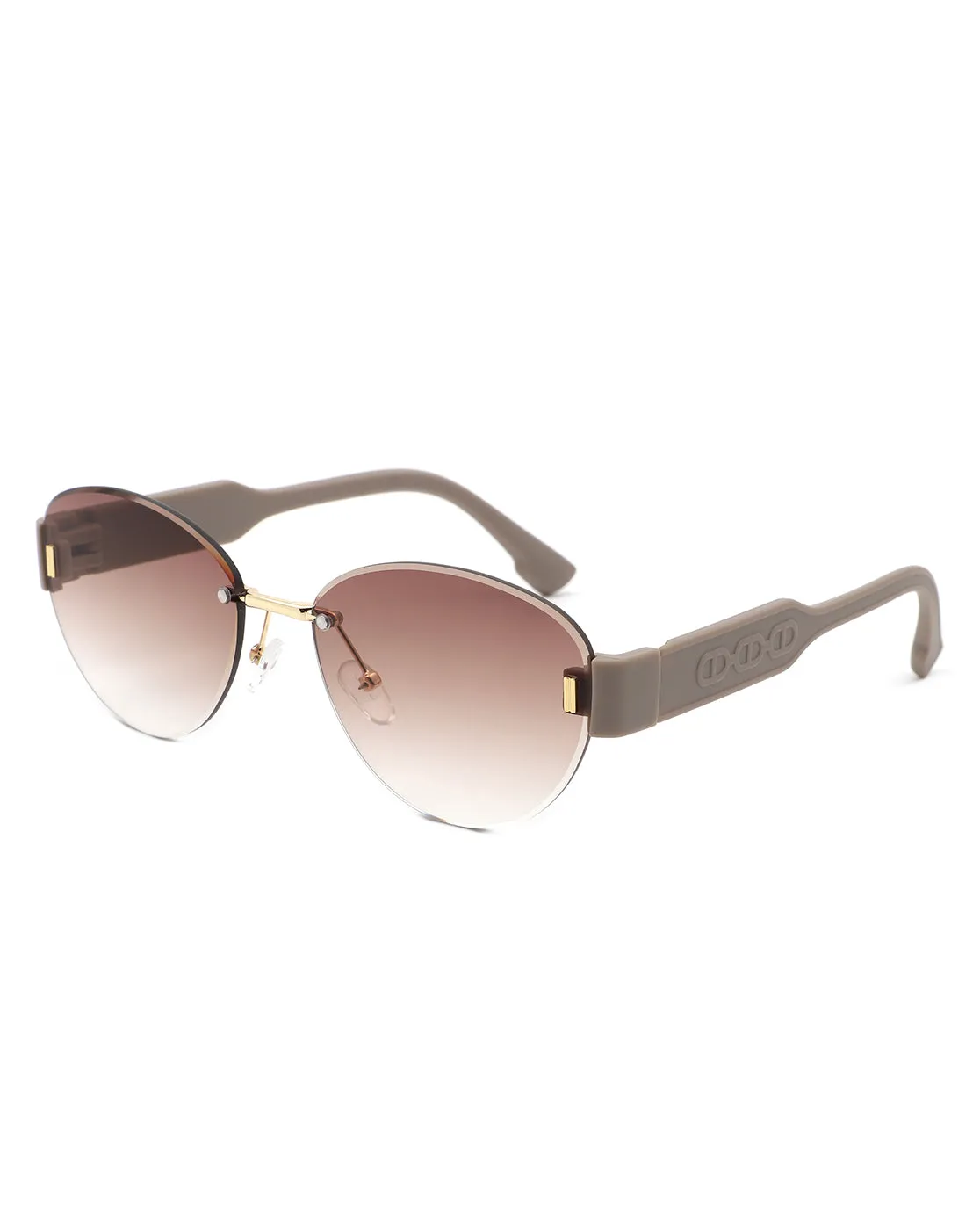 Dastriana - Round Chic Tinted Oval Frame Women's Sunglasses