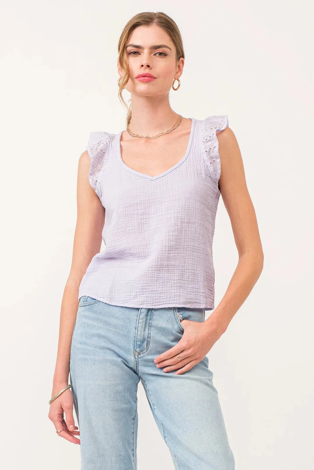 Dear John Kia Ruffle Front Top