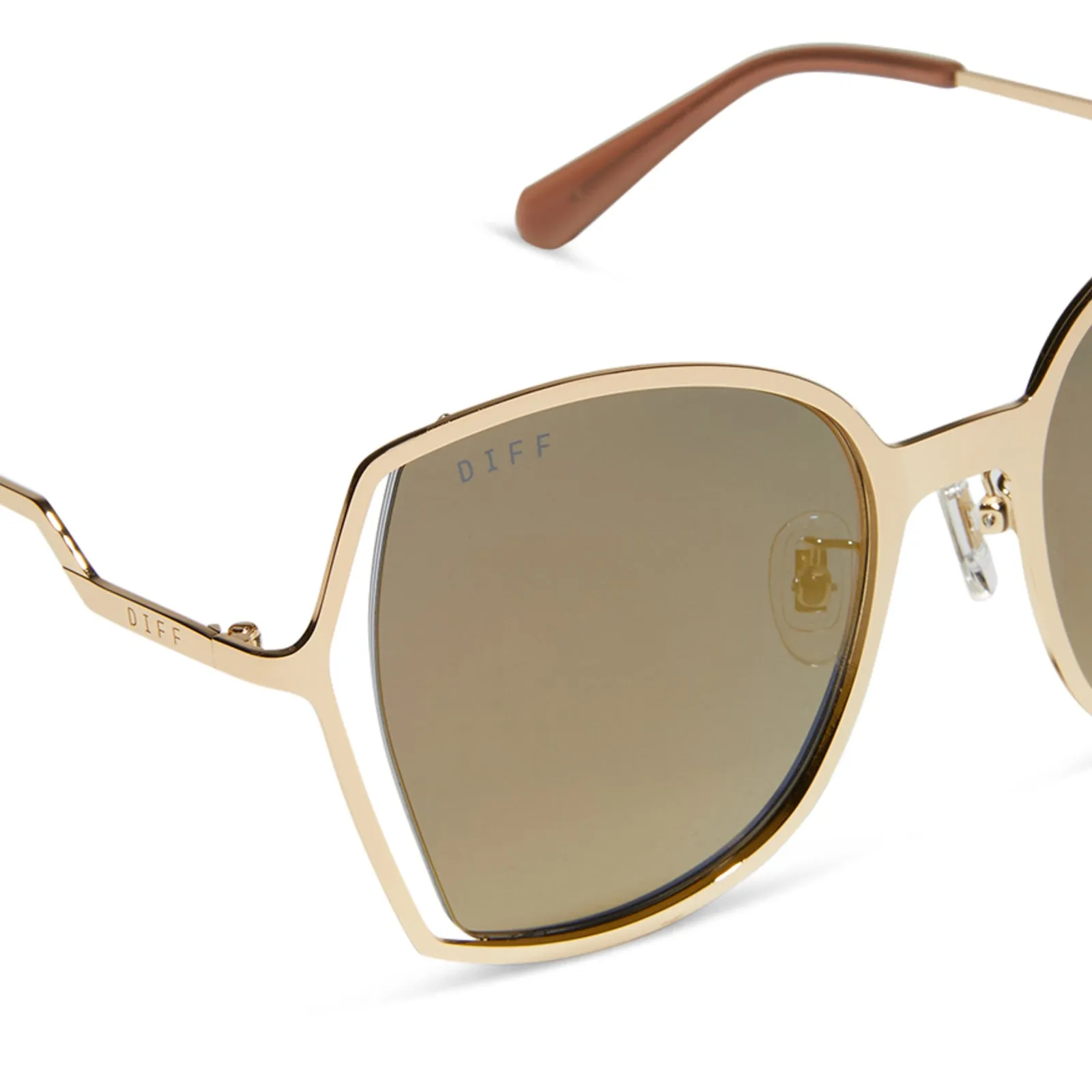 DIFF Donna III Gold Sunglasses   Gold Mirror Polarized