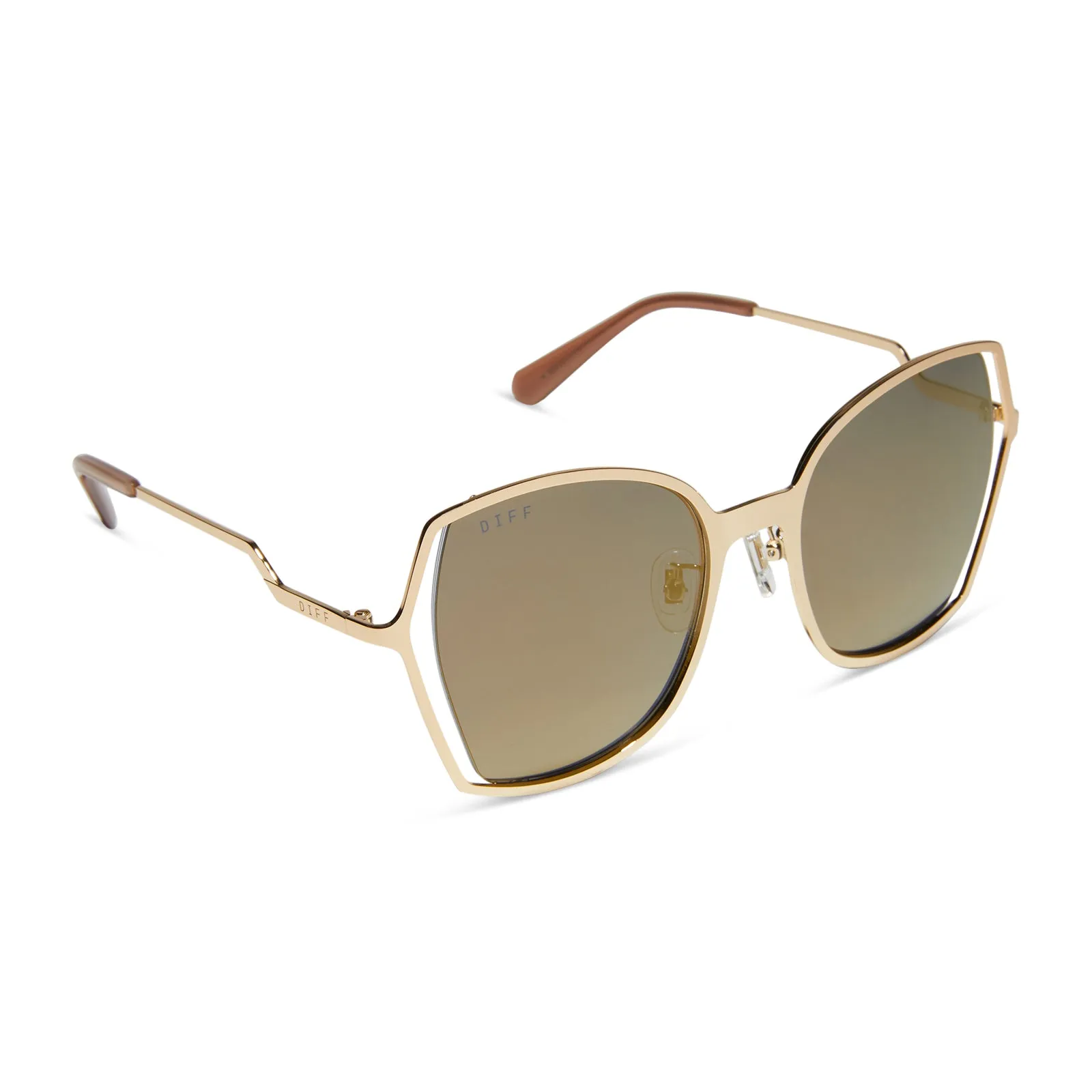 DIFF Donna III Gold Sunglasses   Gold Mirror Polarized