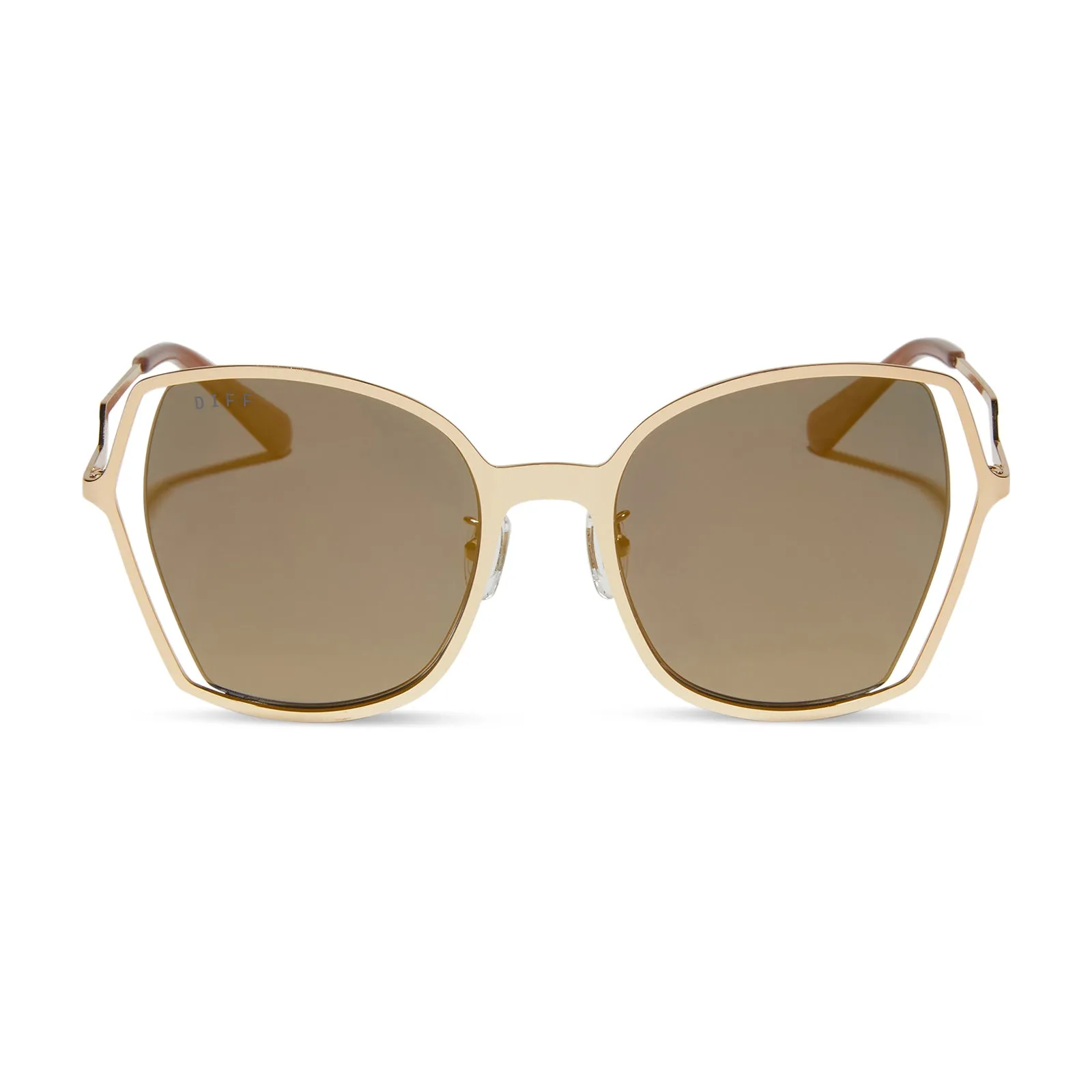 DIFF Donna III Gold Sunglasses   Gold Mirror Polarized