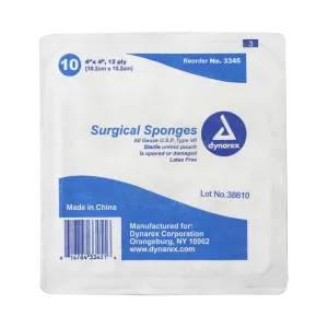 Dynarex - Sterile Surgical Gauze Sponge 10's 4"x 4" 12 Ply