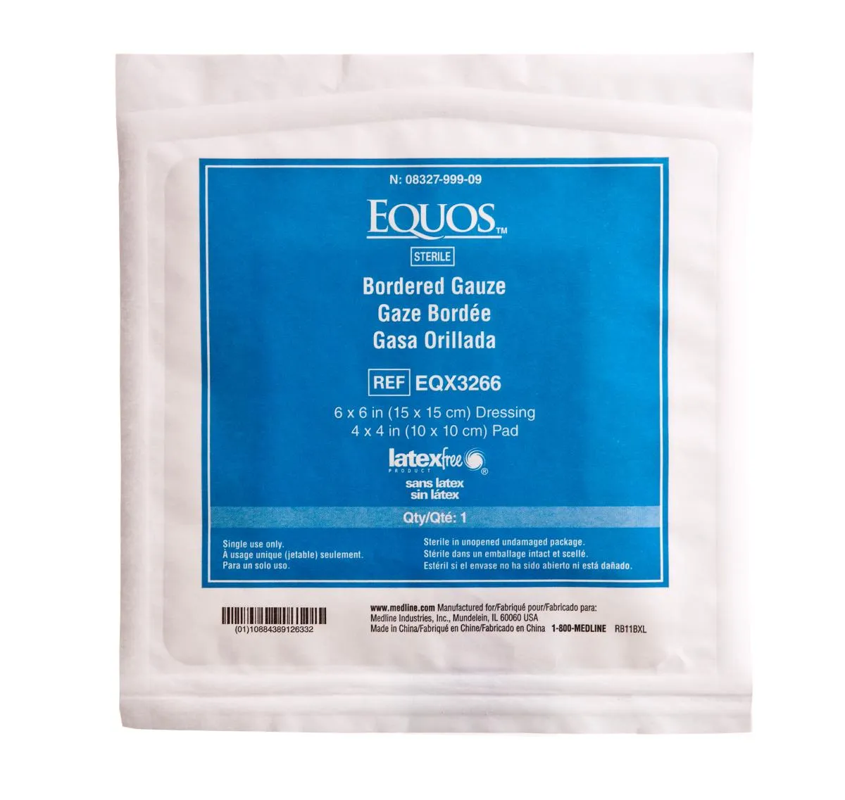 Equos Sterile Bordered Gauze, Bulk, 6" x 6" (case of 500)