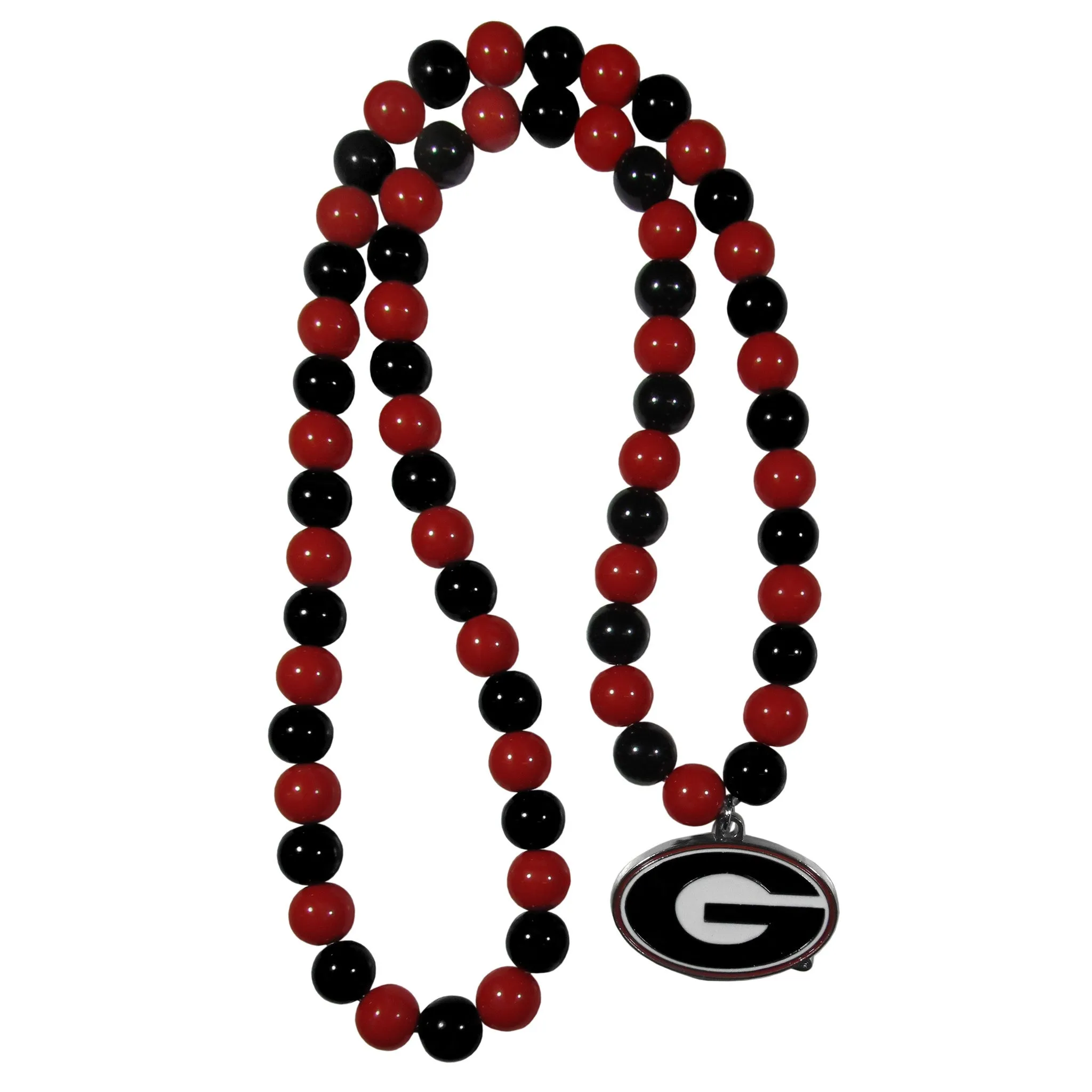 Georgia Bulldogs Fan Bead Necklace