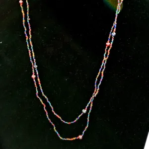 Glass multi-colored Seed Bead Necklace