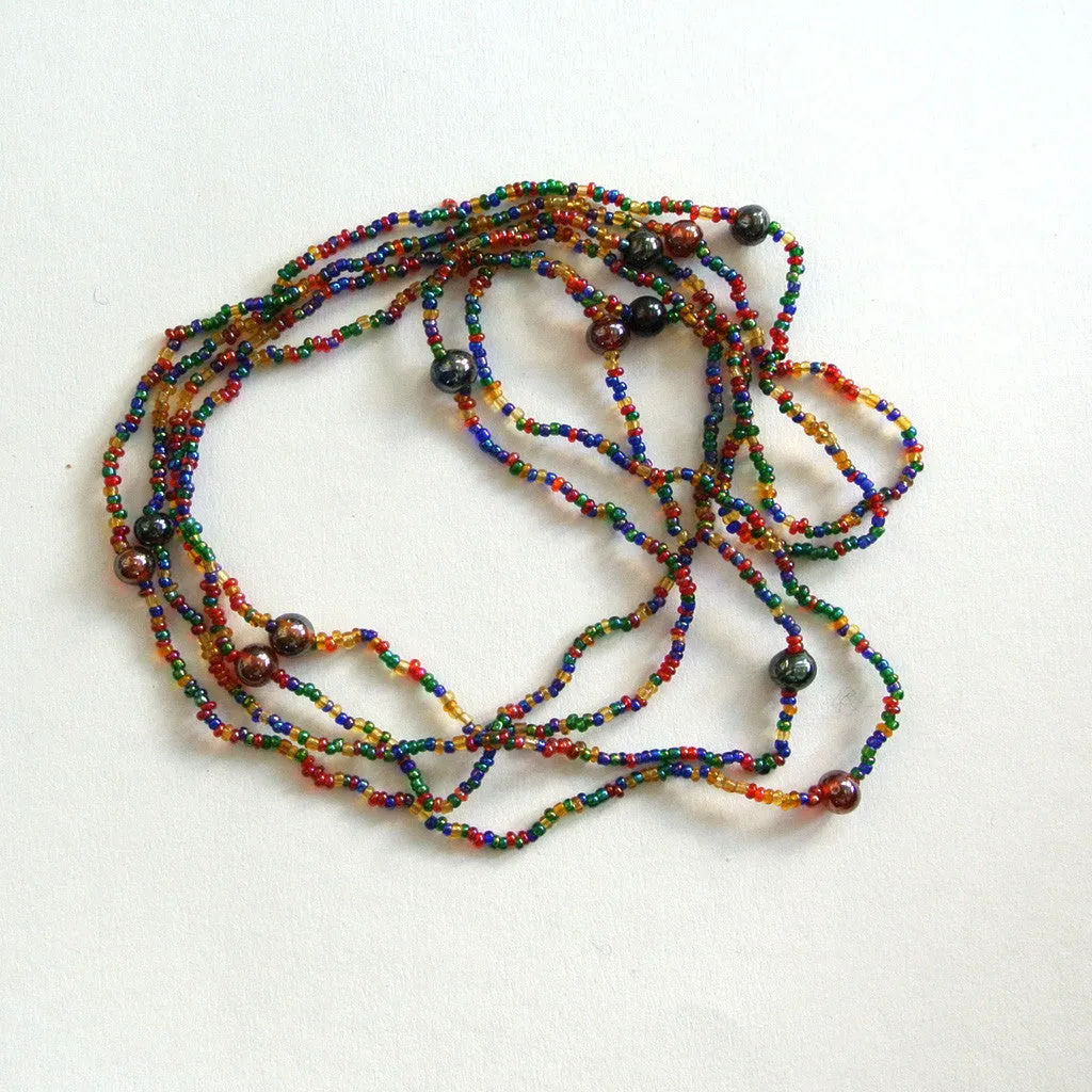 Glass multi-colored Seed Bead Necklace