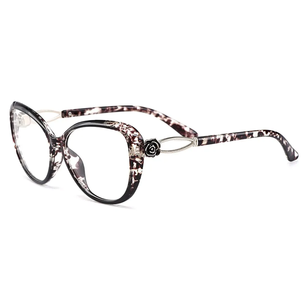 Gmei Women's Eyeglasses Ultra-Light Tr90 Big Frame Cat Eye M1772